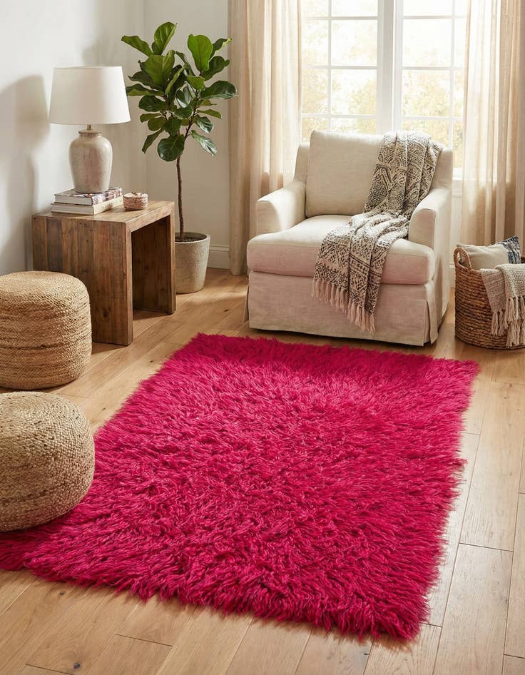 Detail image of  2' x 4'  Hand Knotted Moroccan Wool Runner Rug