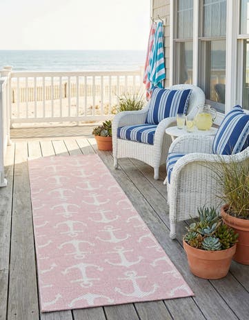 2' x 8' Easy-Clean Coastal Indoor / Outdoor Runner Rug