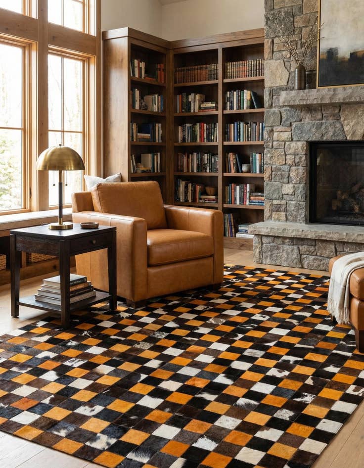 Detail image of 5' 2 x 7' 11 Cowhide - Patchwork Rug