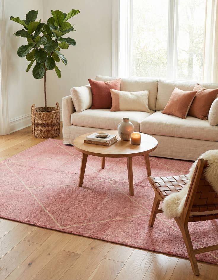 Detail image of 5' 6 x 7' 10 Hand Knotted Moroccan Wool Rug