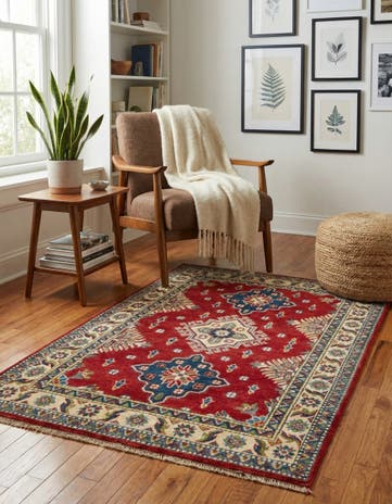 3' 5 x 5' 1 Hand Knotted Kazak Rug