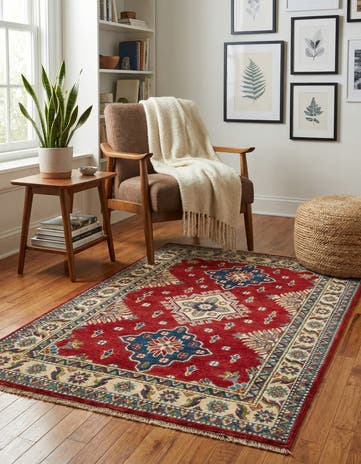 3' 5 x 5' 1 Hand Knotted Kazak Rug