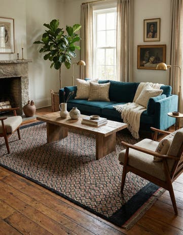 5' 4 x 8' 3 Hand Knotted Darya Wool Rug