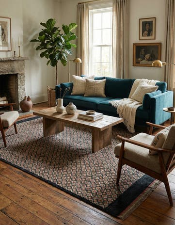 5' 4 x 8' 3 Hand Knotted Darya Wool Rug