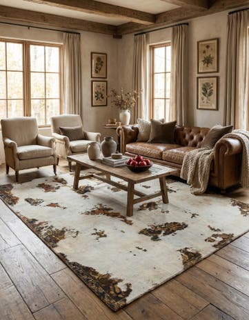 6' 7 x 7' Hand Knotted Ultra Vintage Persian Wool Square Rug