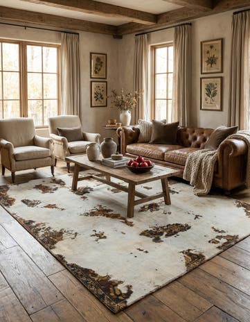 6' 7 x 7' Hand Knotted Ultra Vintage Persian Wool Square Rug