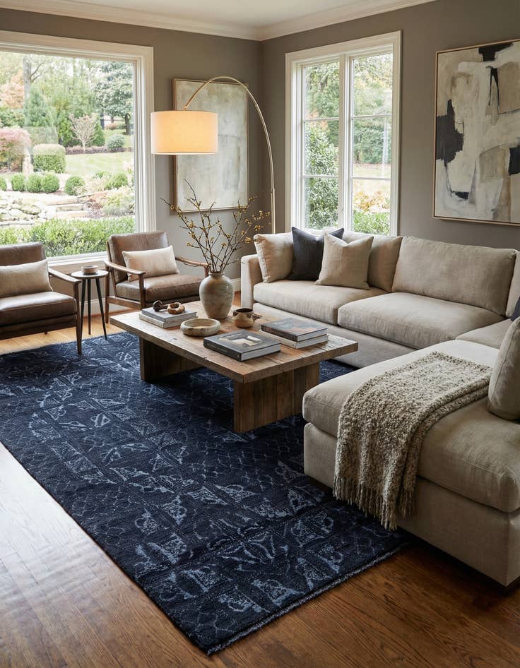 Detail image of 7' 8 x 10'  Hand Knotted Darya Wool Rug