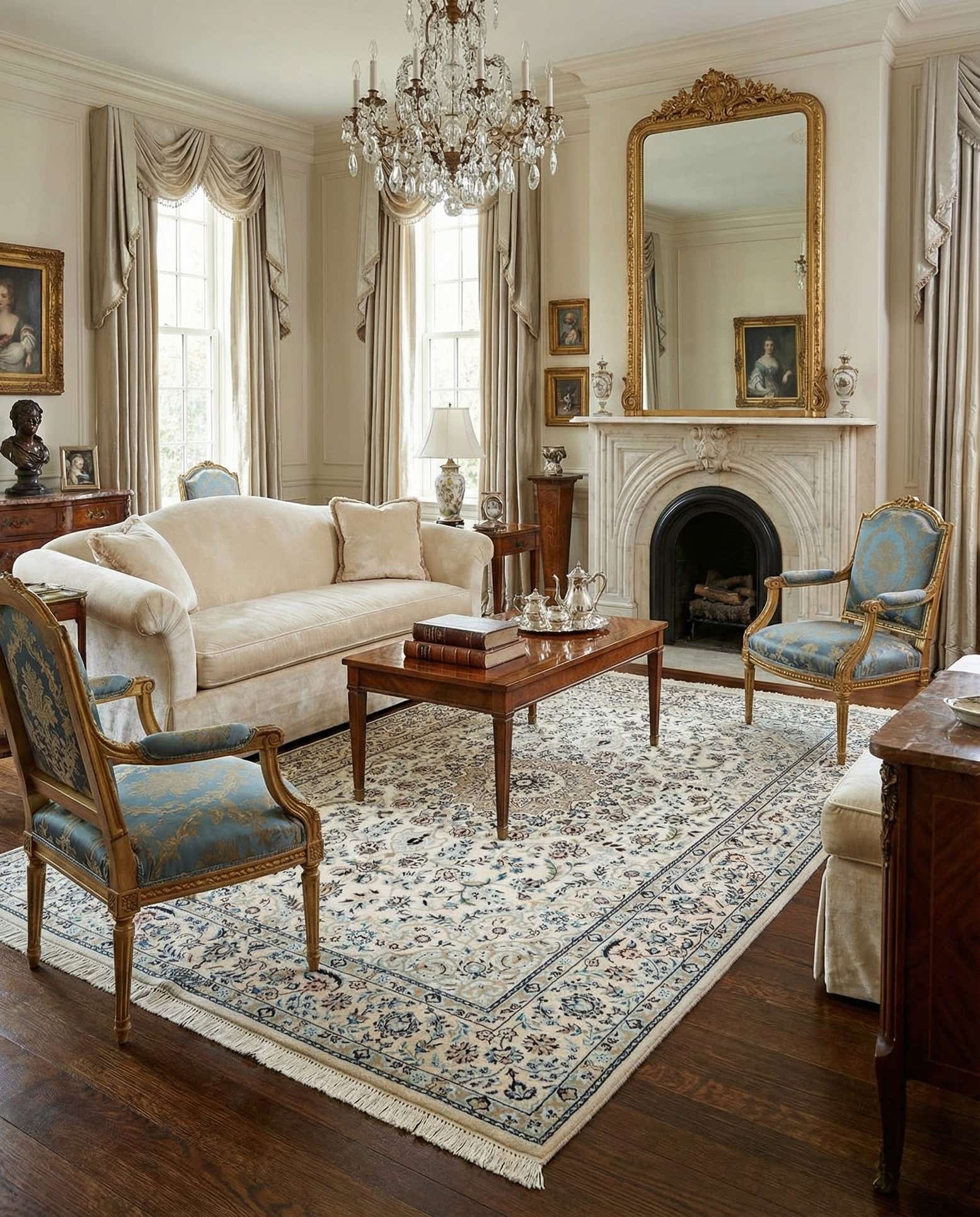 4' 4 x 6' 8 Hand Knotted Nain Rug