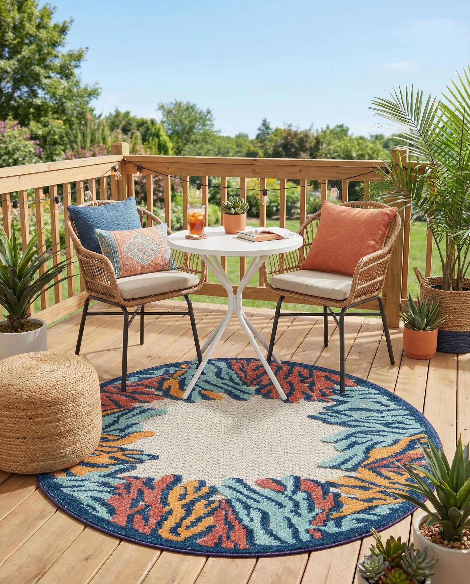 3' 3 x 3' 3 Easy-Clean Belize Indoor / Outdoor Round Rug