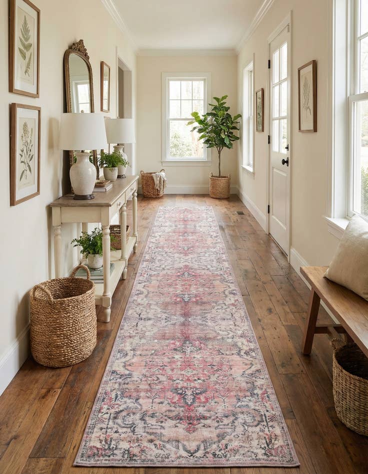 Detail image of  2' 7 x 19' 8  Washable Nostalgia Runner Rug