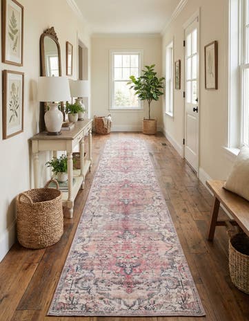 2' 7 x 19' 8 Washable Nostalgia Runner Rug