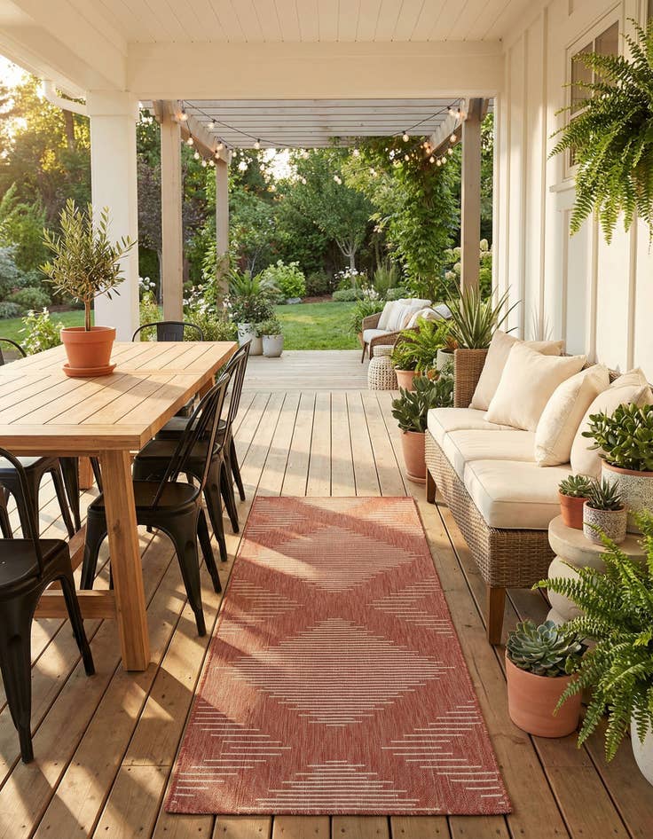 Detail image of 2' 7 x 12' Easy-Clean Modern Indoor / Outdoor Runner Rug