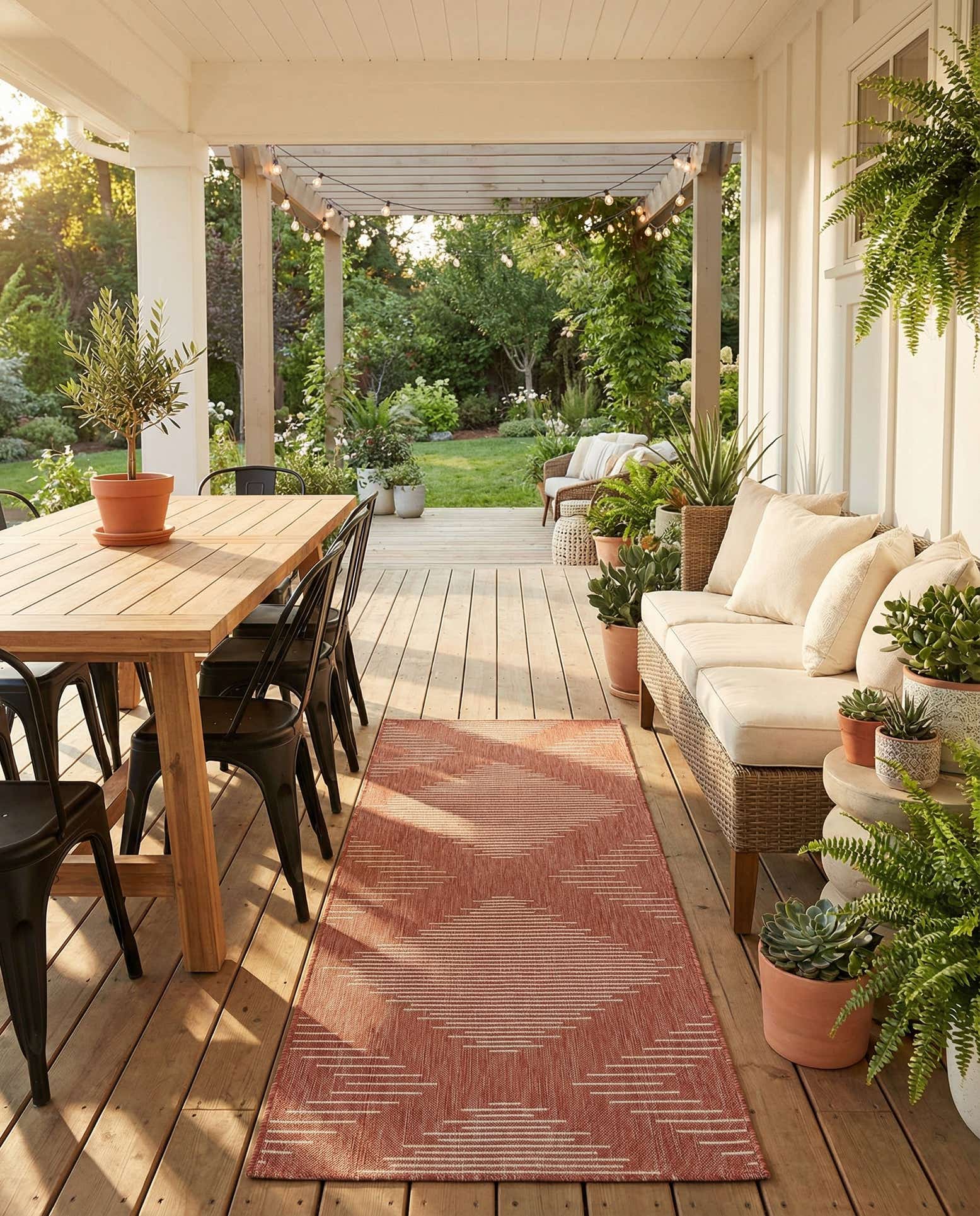 2' 7 x 12' Easy-Clean Modern Indoor / Outdoor Runner Rug