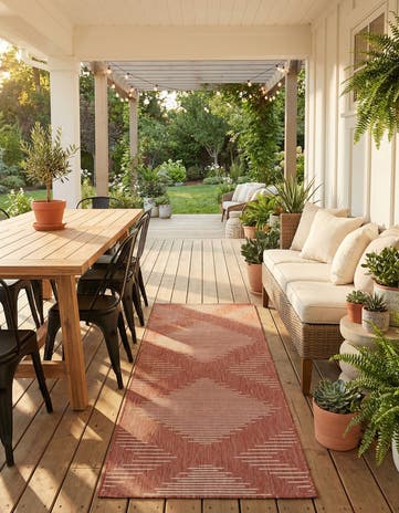 2' 7 x 12' Easy-Clean Modern Indoor / Outdoor Runner Rug