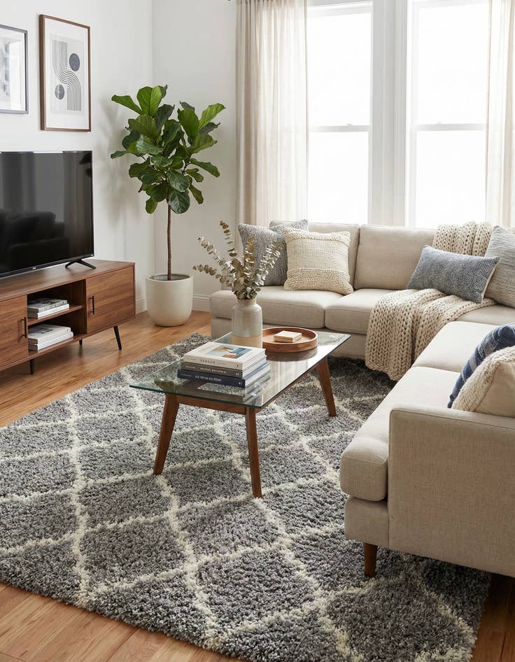 Detail image of 9' x 12' Trellis Shag Rug