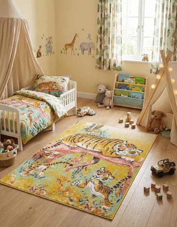 4' 1 x 6' 1 Tiger Whimsy Kids Rug