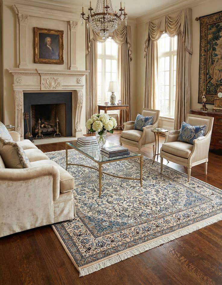 Detail image of 4' 11 x 7' 7  Hand Knotted Nain Rug