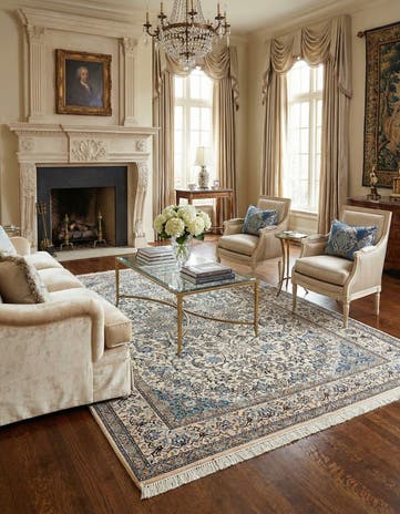4' 11 x 7' 7 Hand Knotted Nain Rug