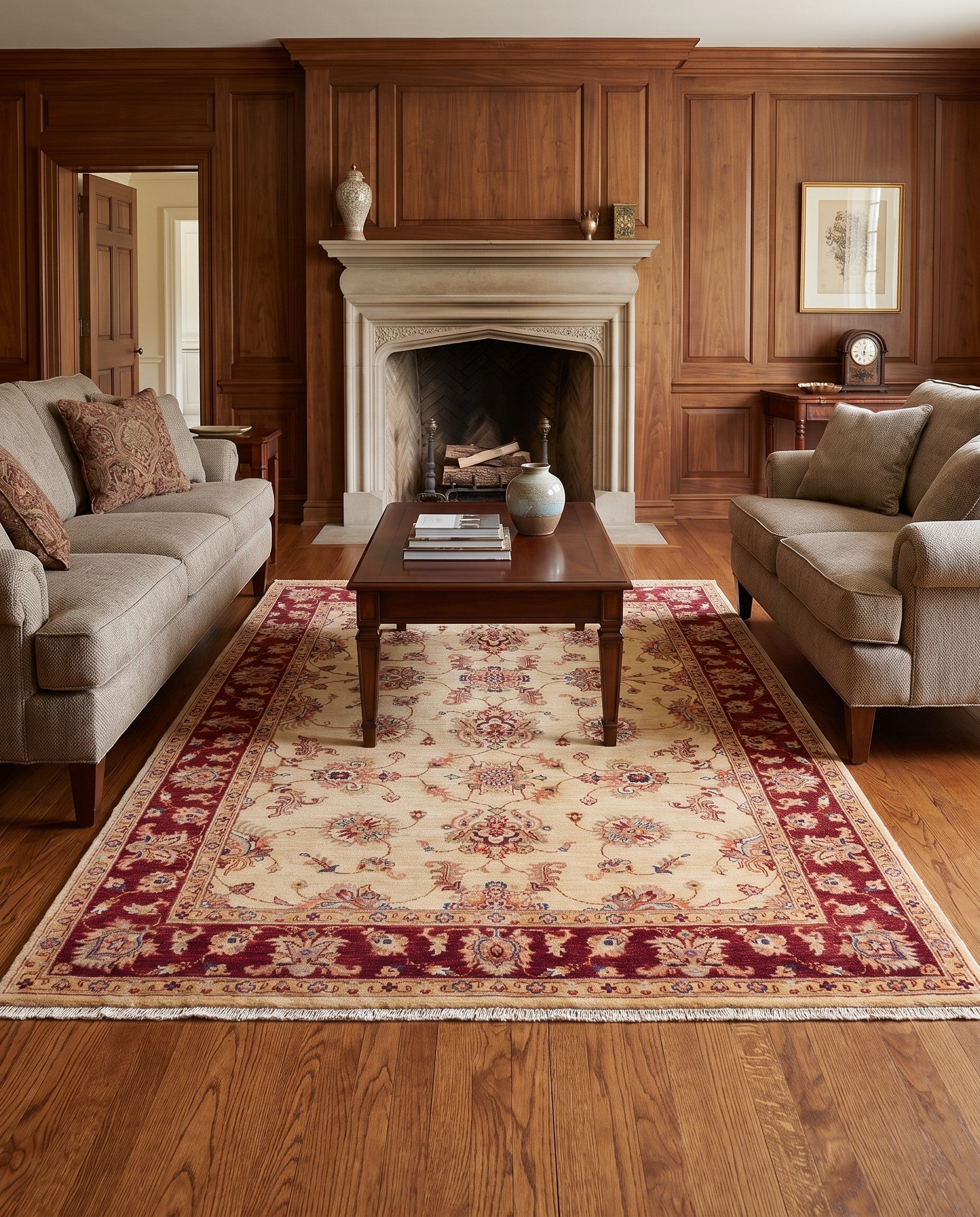 5' 1 x 6' 10 Hand Knotted Ziegler Rug