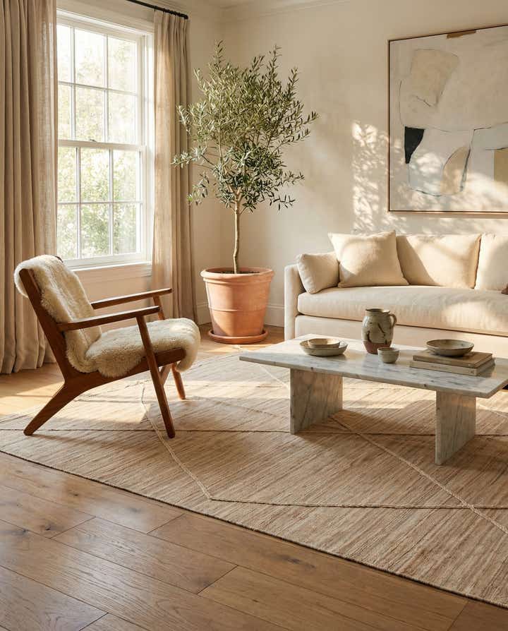 6' 4 x 9' 8 Hand Woven Kilim Modern Wool Rug