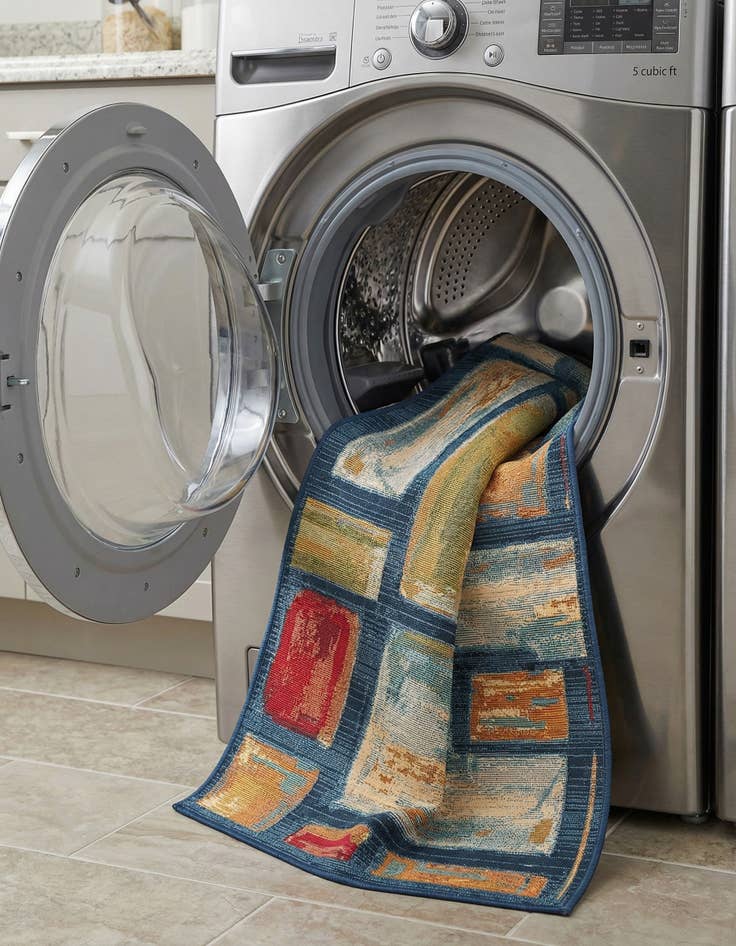 Detail image of 2' 7 x 7'  Washable Modern Indoor / Outdoor Runner Rug