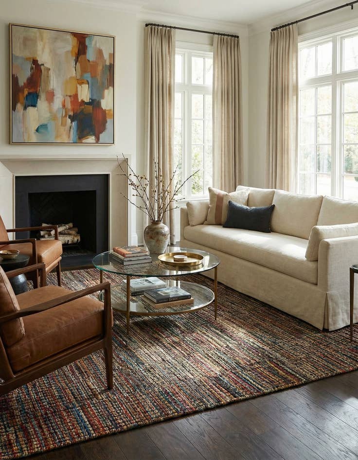 Detail image of 5' 3 x 8'  Hand Knotted Darya Wool Rug