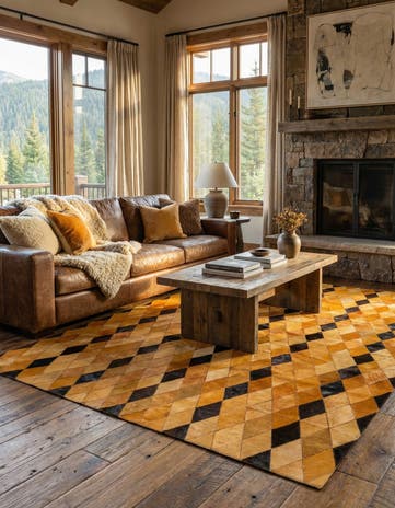 5' 1 x 8' Cowhide Stocks Rug