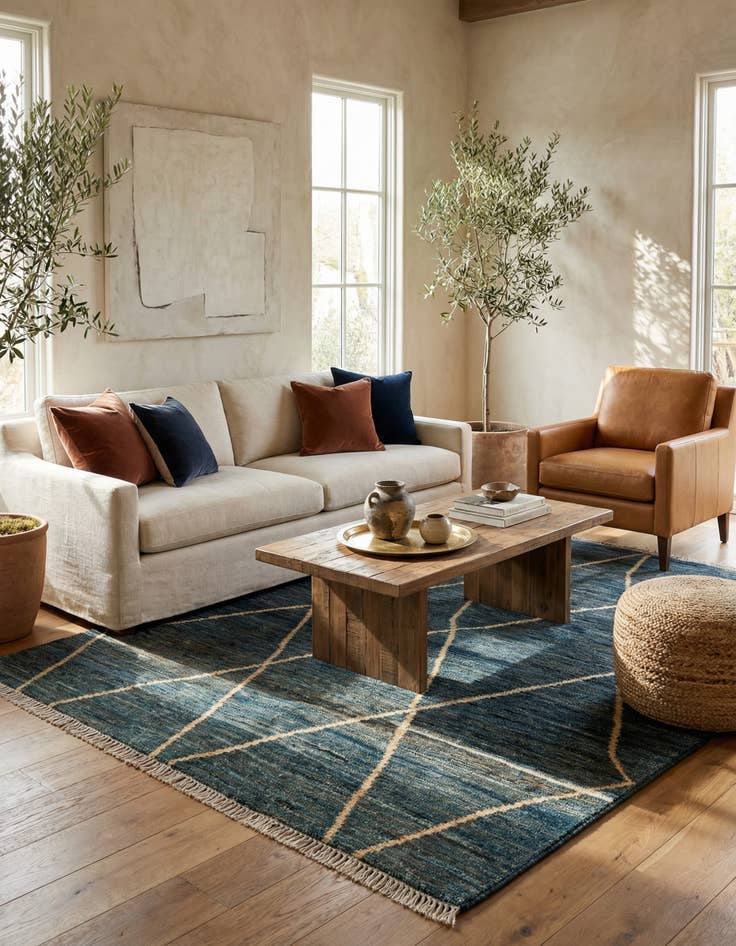 Detail image of  5' 2 x 6' 7  Hand Knotted Moroccan Wool Rug