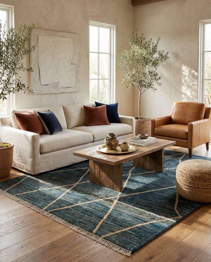 5' 2 x 6' 7 Hand Knotted Moroccan Wool Rug