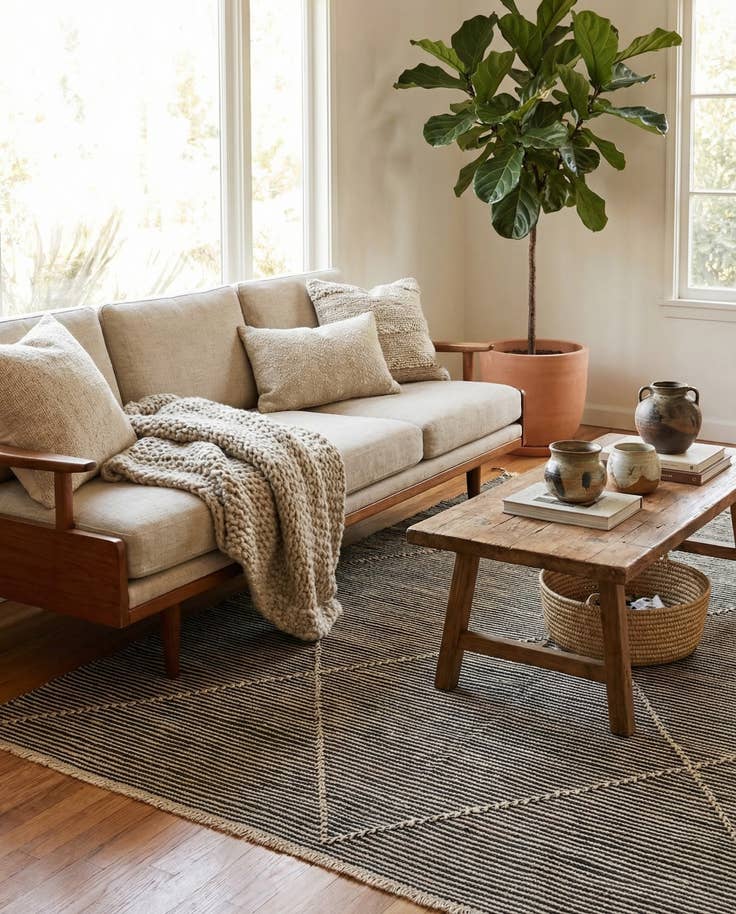 Detail image of 5' 6 x 7' 6 Hand Knotted Moroccan Wool Rug