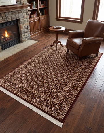 Burgundy Nain Design Rug