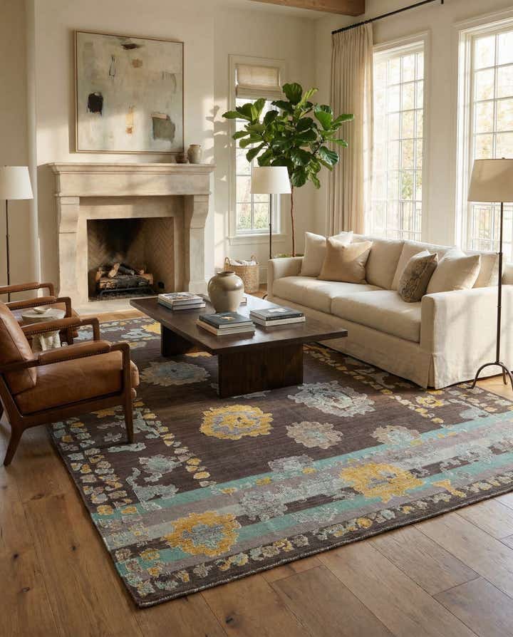 10' x 14' 6 Hand Knotted Darya Wool Rug