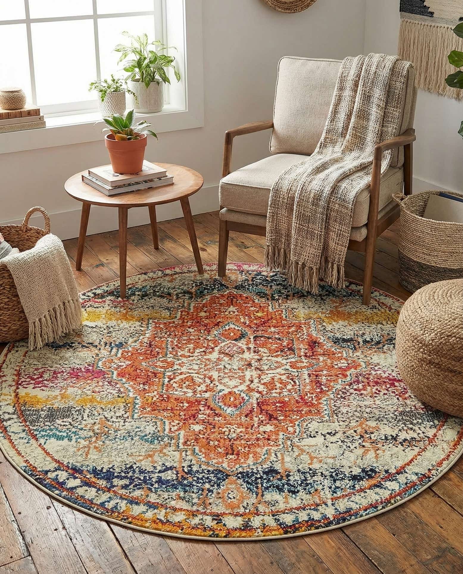 4' x 4' Washable Arte Round Rug