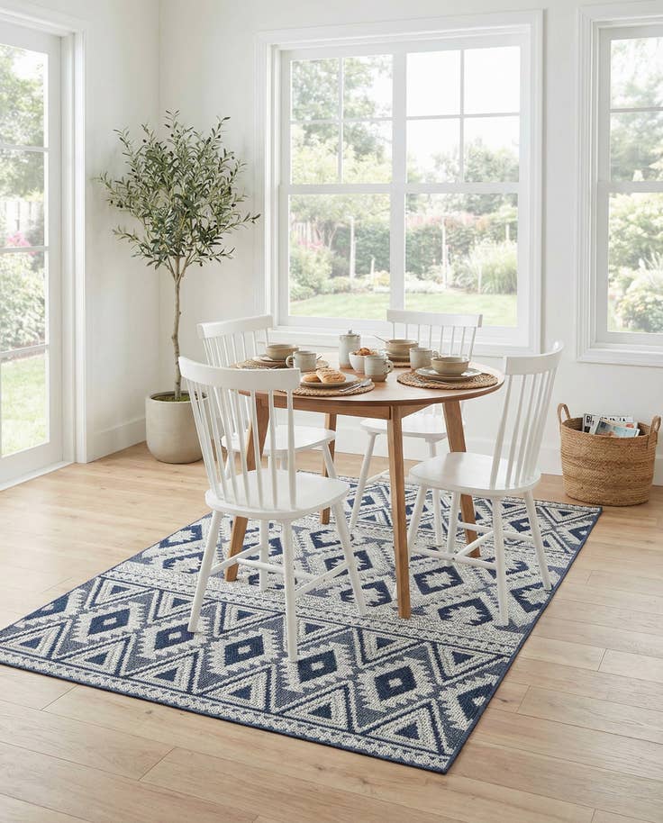 Detail image of 5' 3 x 7' 8 Easy-Clean Modern Indoor / Outdoor Rug