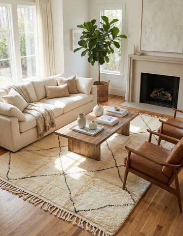6' 7 x 9' 8 Hand Knotted Moroccan Wool Rug