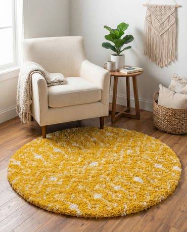  3' x 3' Moroccan Trellis Shag Round Rug
