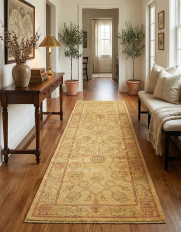 2' 9 x 8' 8 Hand Knotted Peshawar Ziegler Runner Rug