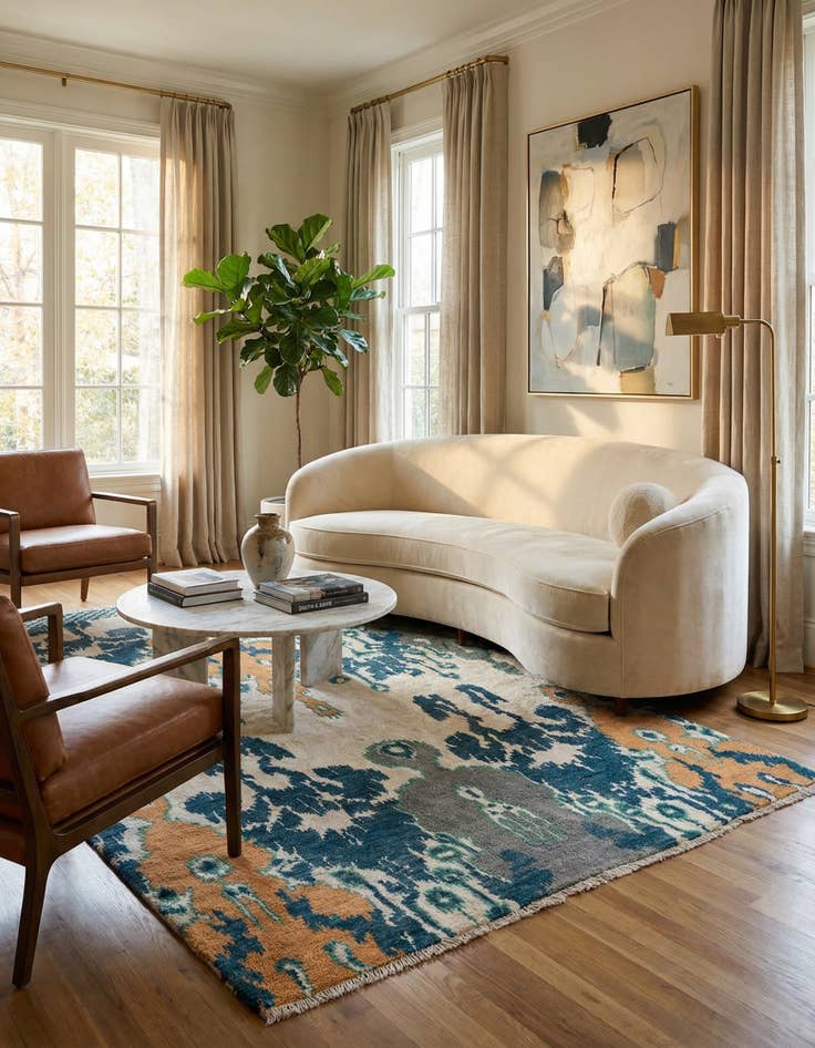 Detail image of 5' 1 x 8' 3  Hand Knotted Darya Rug