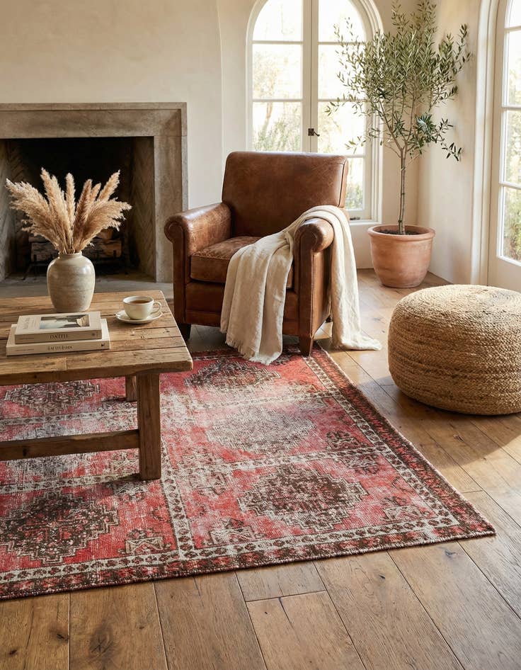 Detail image of 3' 2 x 5' 3  Hand Knotted Ultra Vintage Persian Wool Rug