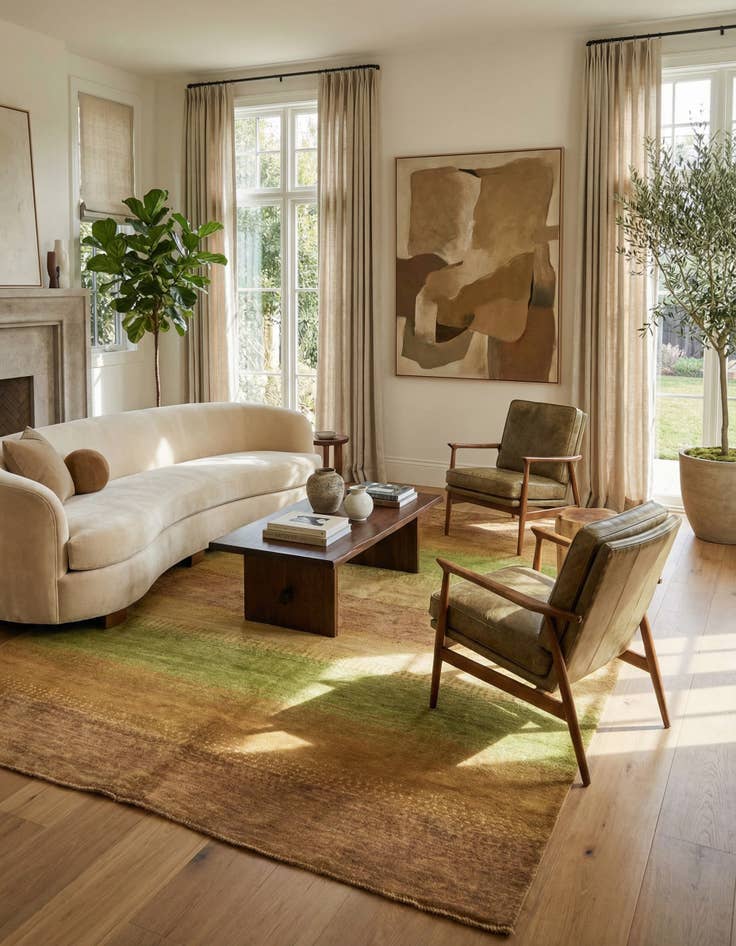 Detail image of 5' 4 x 7' 4  Hand Knotted Modern Ziegler Rug