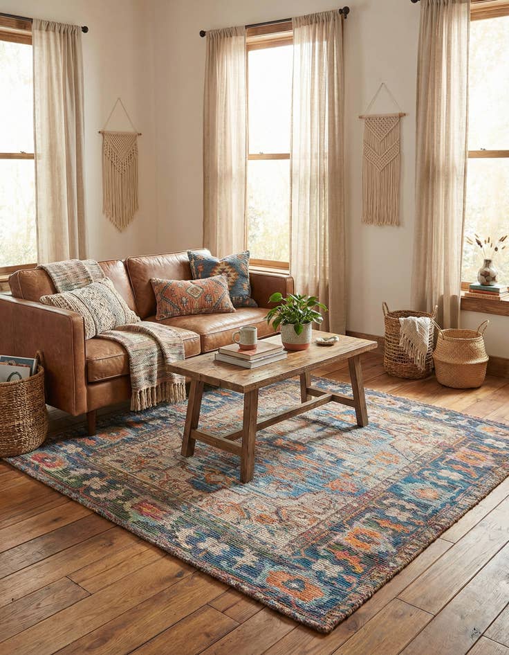 Detail image of 7' 10 x 7' 10  Hand Woven Chenille Jute Square Rug