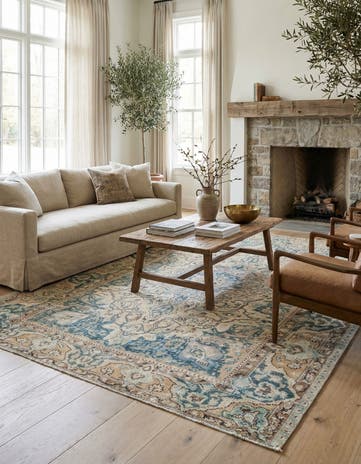 6' 3 x 9' 7 Hand Knotted Ultra Vintage Persian Wool Rug