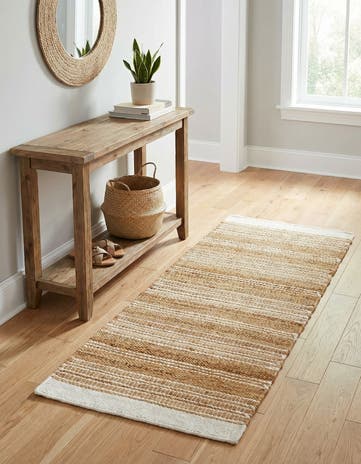 Natural Hand Woven Lariat Runner Rug