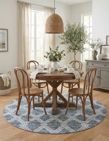 Ivory Kamala Washable Round Rug