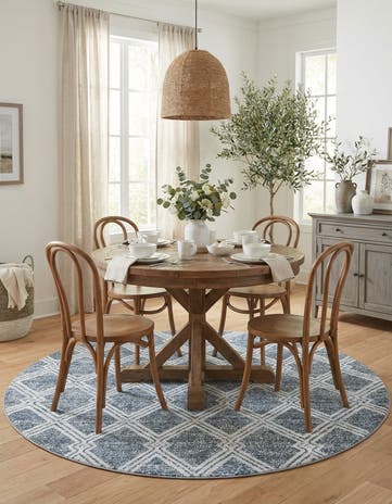 Ivory Kamala Washable Round Rug