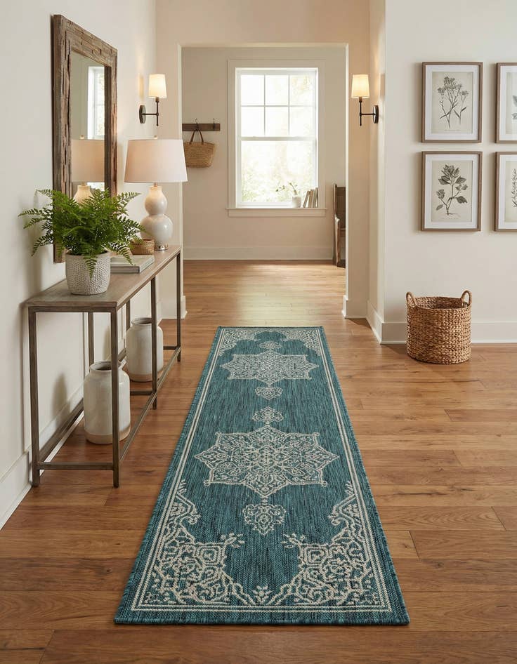 Detail image of  2' x 8'  Washable Traditional Indoor / Outdoor Runner Rug
