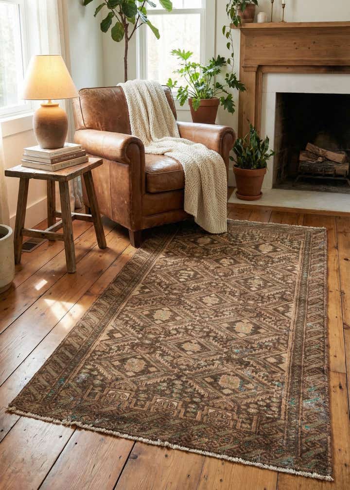 2' 5 x 4' 9 Hand Knotted Ultra Vintage Persian Wool Runner Rug