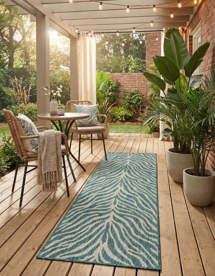 Detail image of  2' x 6'  Washable Safari Indoor / Outdoor Runner Rug