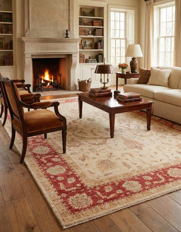 9' 11 x 12' 11 Hand Knotted Peshawar Ziegler Rug