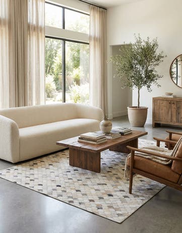 5' 1 x 8' Cowhide Leather Rug